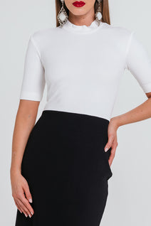 Vestido Marisa - Preto/off