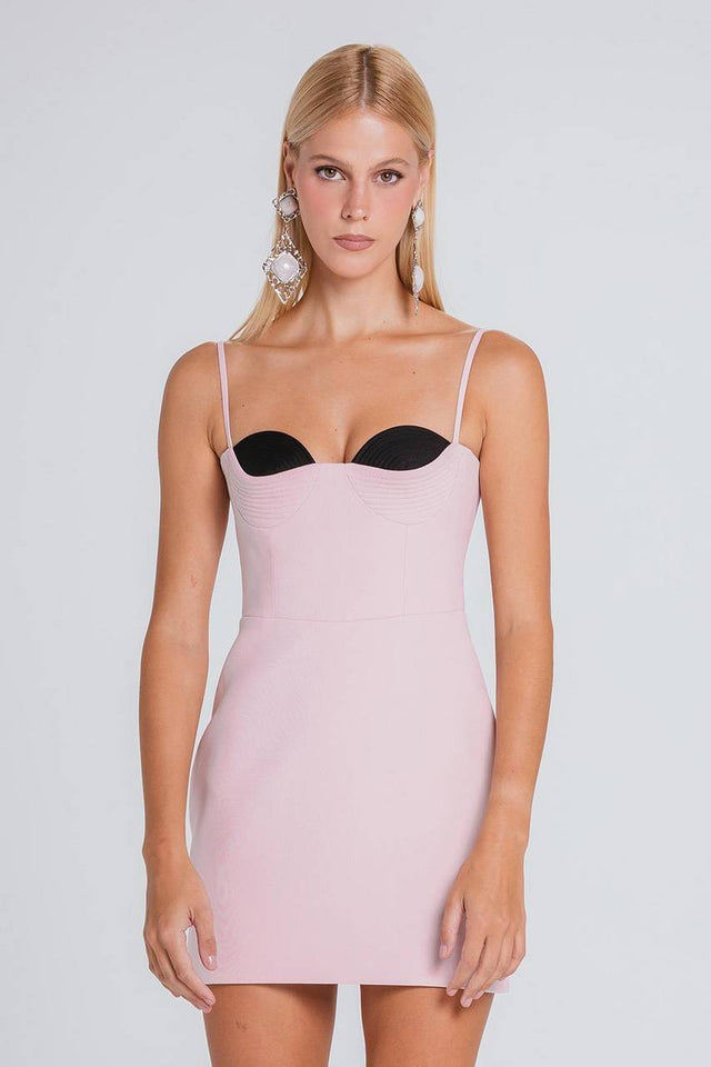 Vestido Corina Bicolor - Pancake/preto