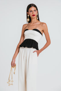 Top Melissa - Marfim/preto