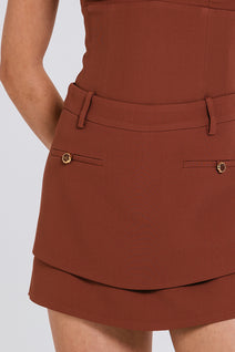 Short Saia Cora - Chocolate
