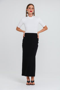 Vestido Marisa - Preto/off