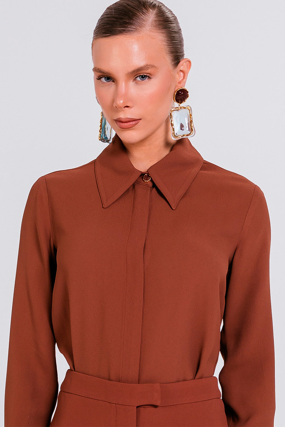 Camisa Cecilia - Chocolate