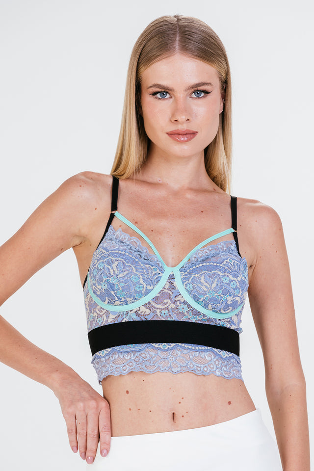 Top Karen - Azul/vd.agua/ Preto