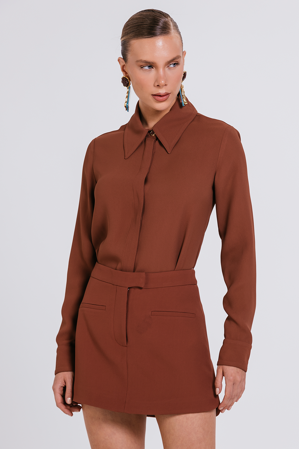 Camisa Cecilia - Chocolate