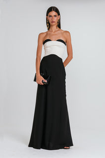 Vestido Melissa - Preto/marfim