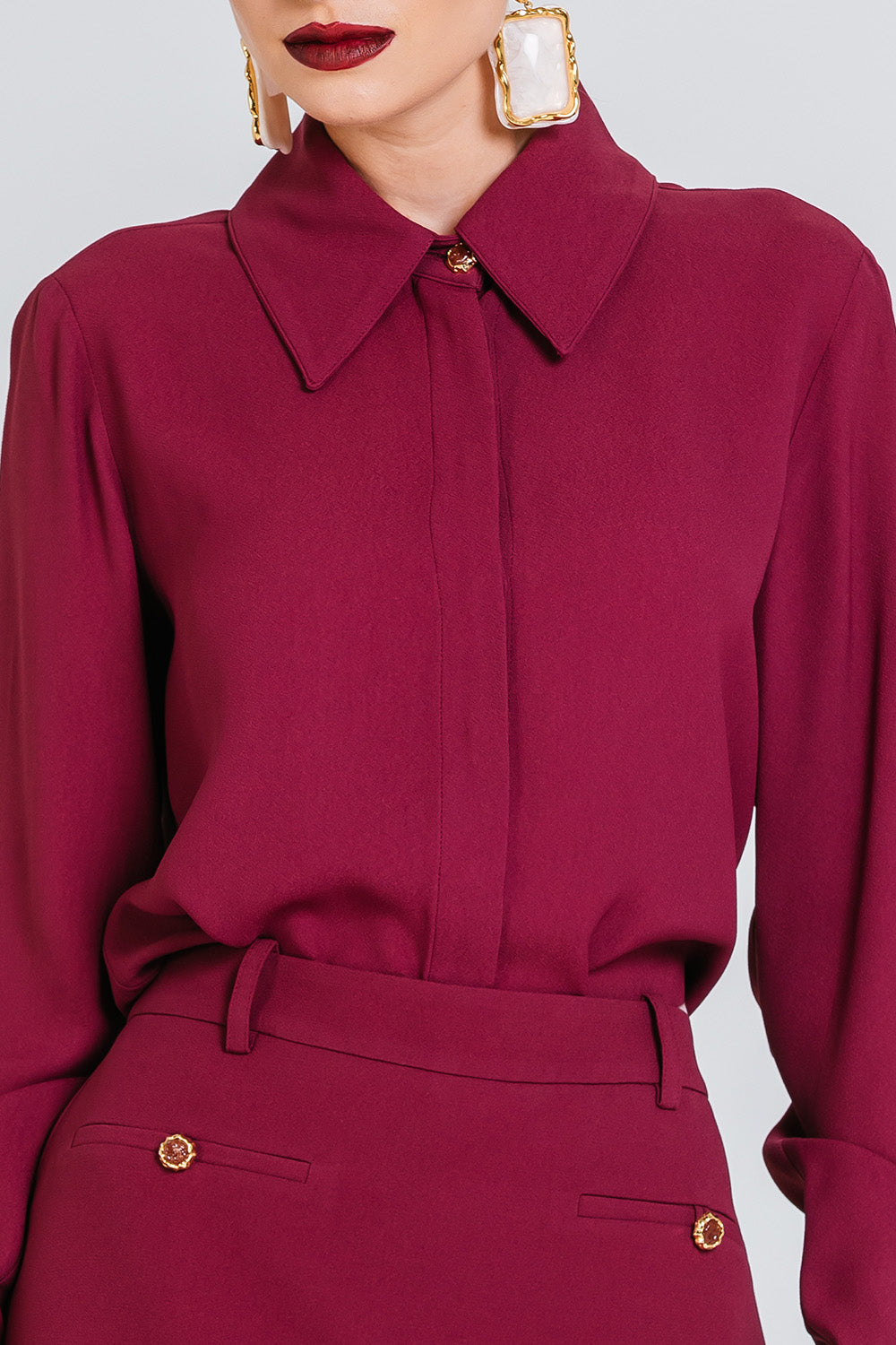 Camisa Cecilia - Cabernet