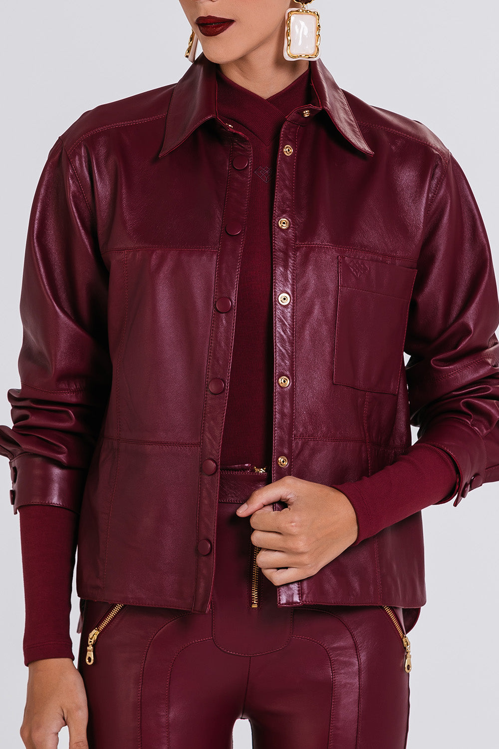 Camisa Geisa - Cabernet