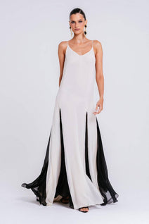 Vestido Sofia - Marfim/preto