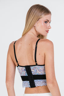 Top Karen - Azul/vd.agua/ Preto