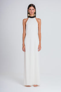 Vestido Mira - Marfim/preto