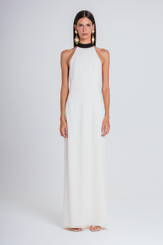 Vestido Mira - Marfim/preto