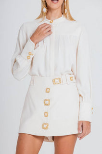 Short Saia Cleo - Marfim