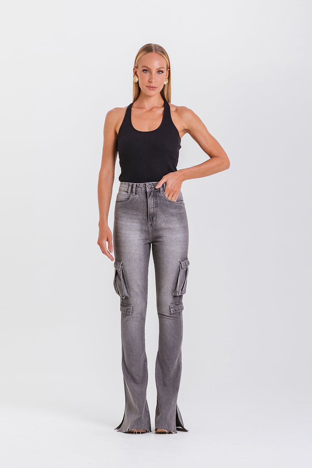 Calça Jeans Flora - Gray