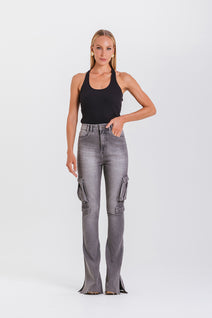 Calça Jeans Flora - Gray