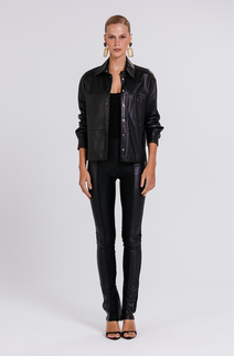 Calça Bis Couro - Preto