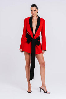 Vestido Peletier Bicolor - Rouge/preto
