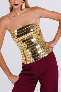 Top Sensy - Dourado / Cabernet