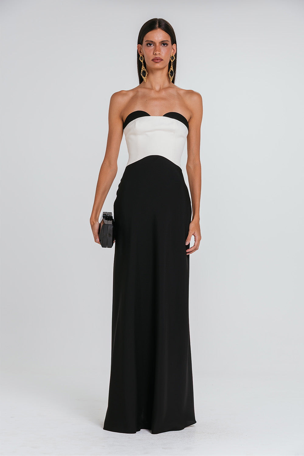 Vestido Melissa - Preto/marfim