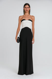 Vestido Melissa - Preto/marfim