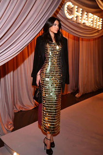 Vestido Sensy - Dourado / Cabernet
