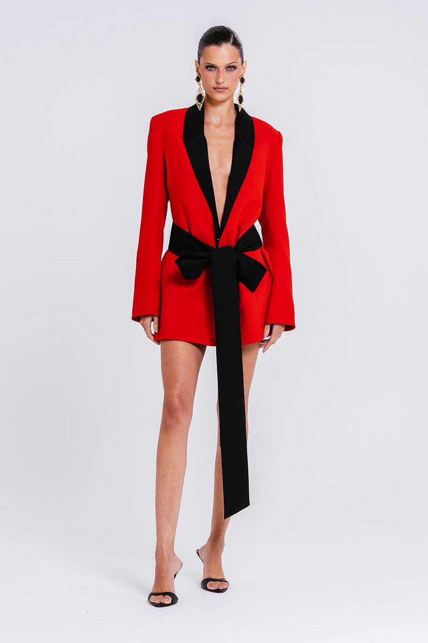 Vestido Peletier Bicolor - Rouge/preto