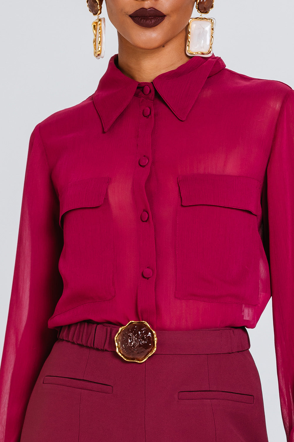 Camisa Bol - Cabernet