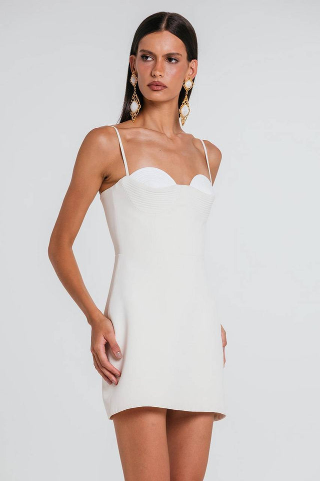 Vestido Corina Bicolor - Marfim/off
