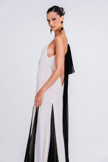 Vestido Sofia - Marfim/preto