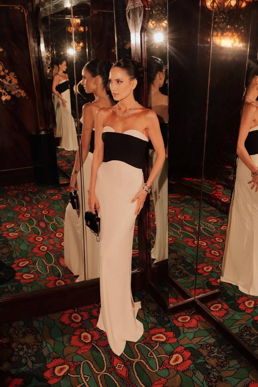 Vestido Melissa - Marfim/preto