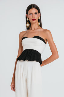 Top Melissa - Marfim/preto