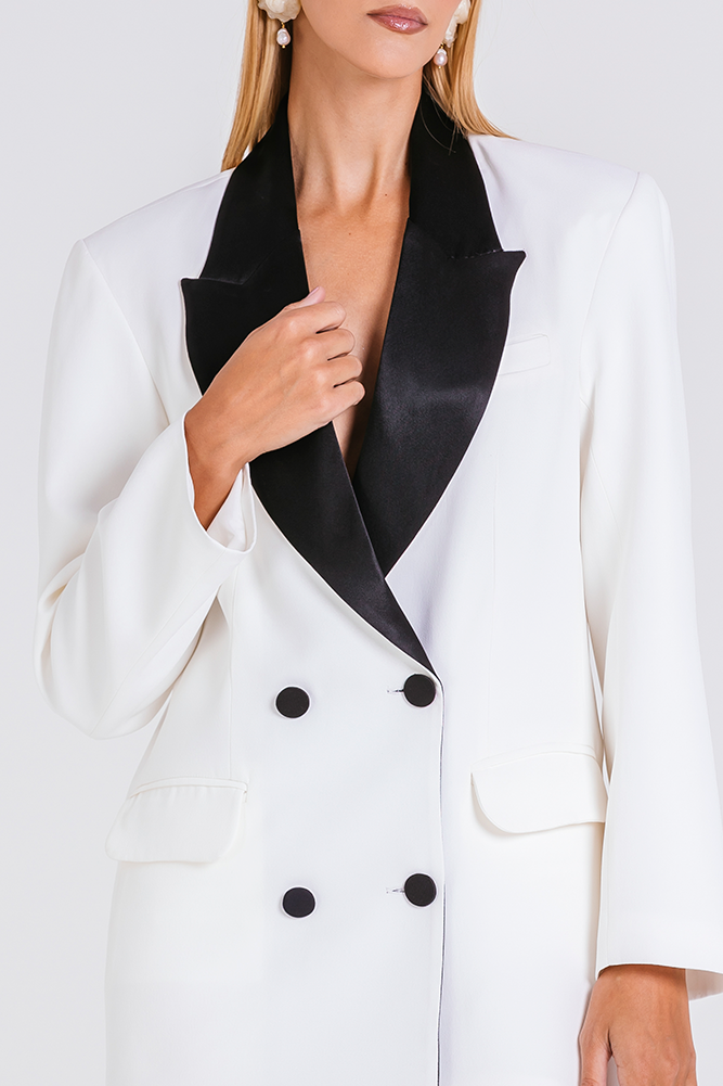 Vestido Cibele - Off White/preto