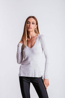 Blusa Longuete Decote V - Mescla