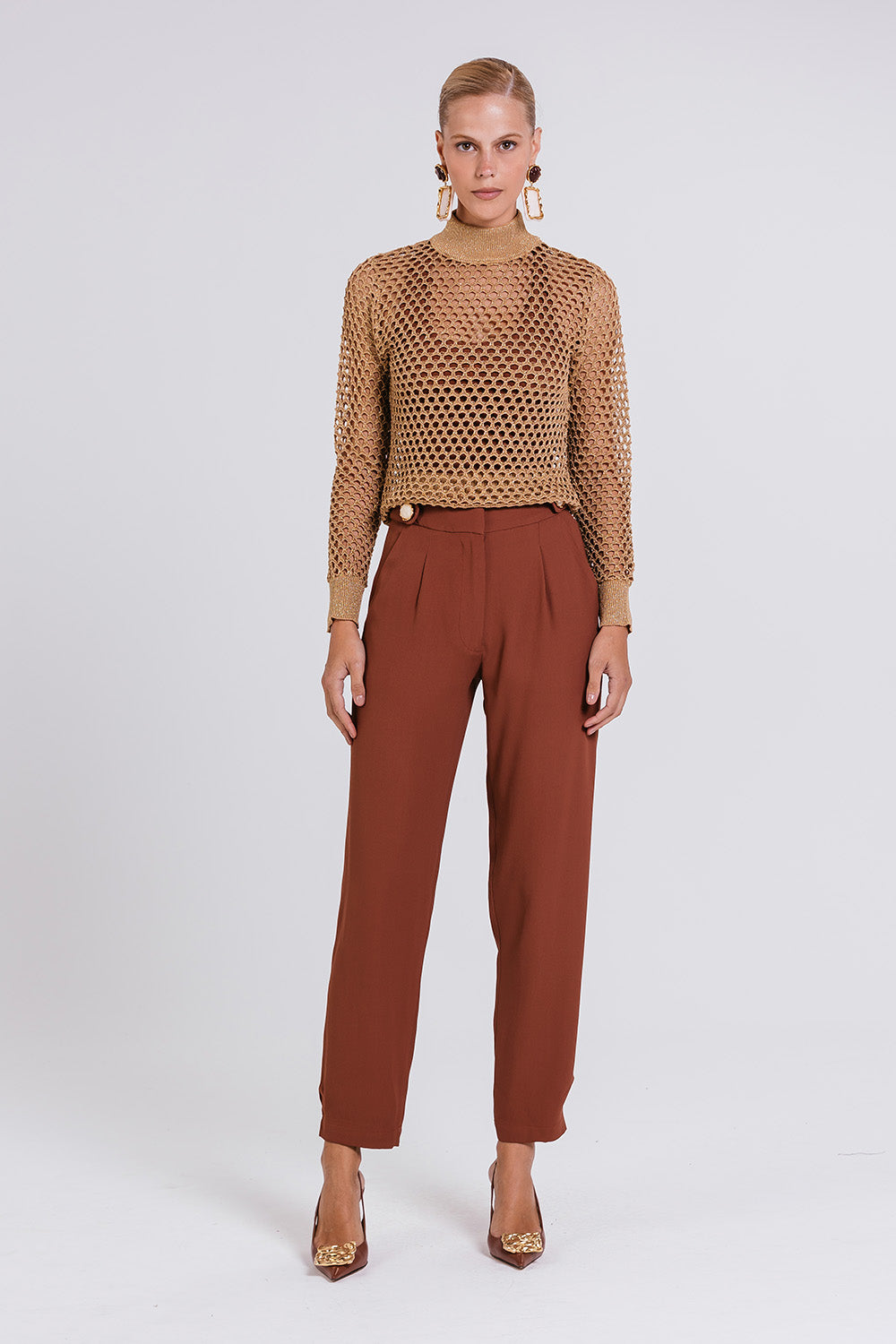 Blusa Pepita - Terracota