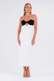 Vestido Andressa - Off White/preto