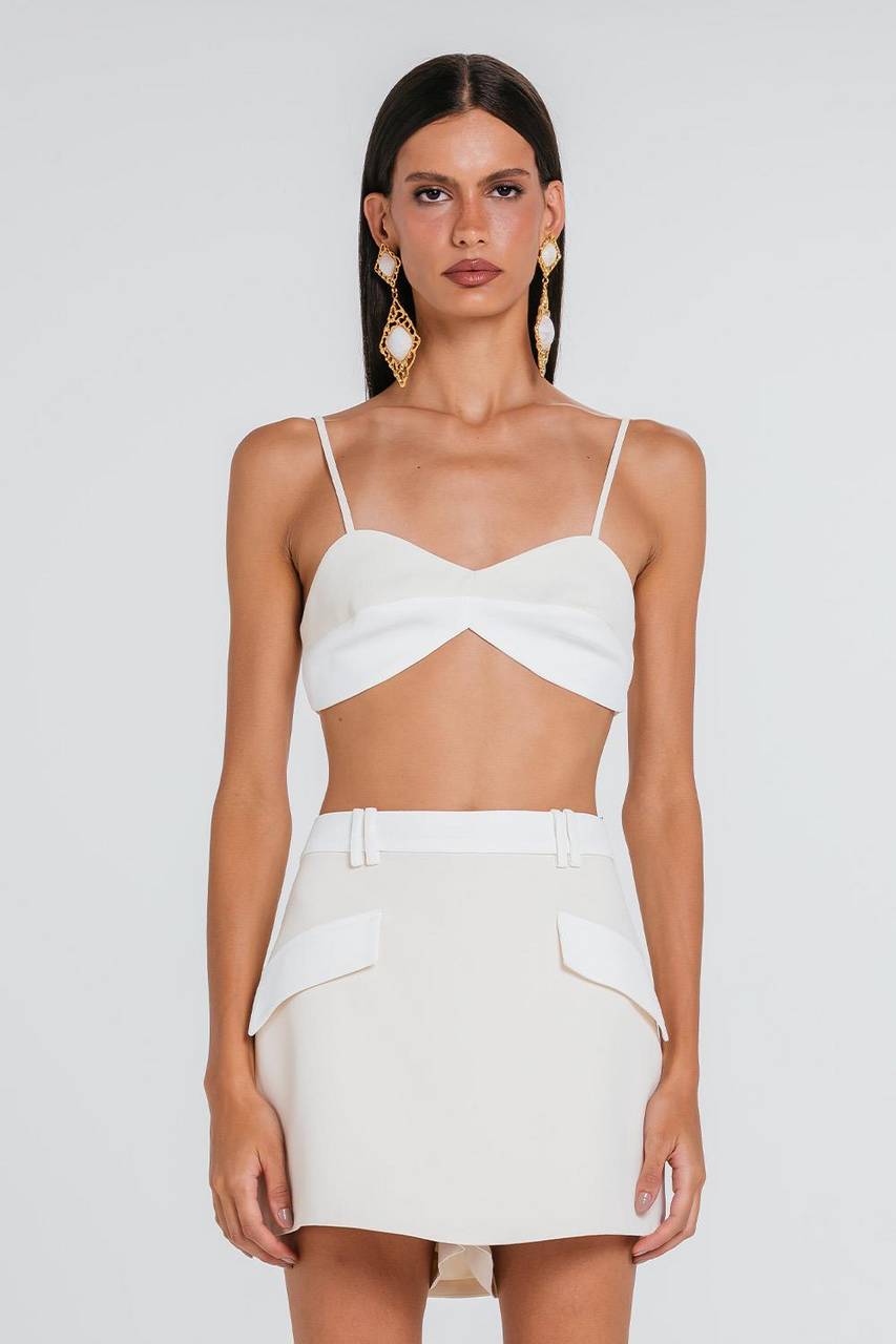 Short Saia Arabela Bicolor - Marfim/off