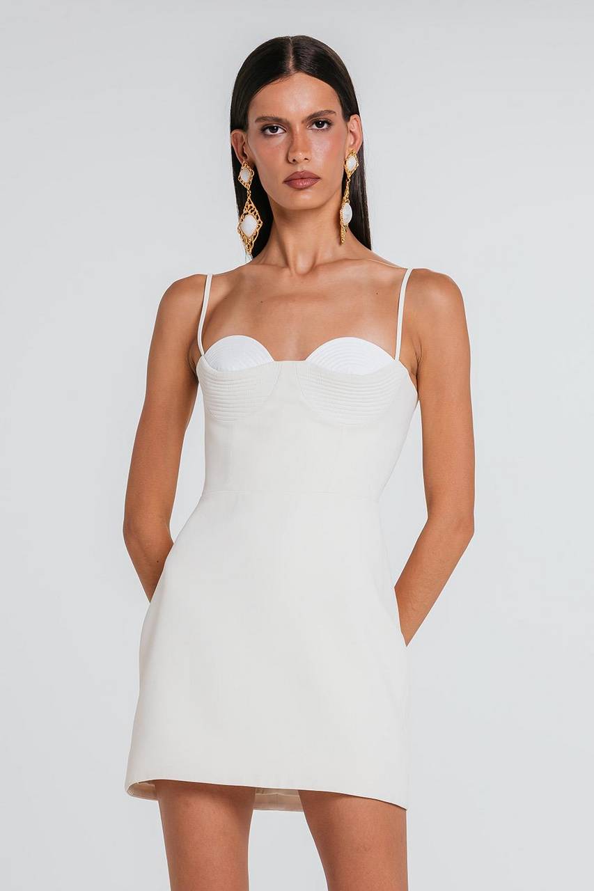 Vestido Corina Bicolor - Marfim/off