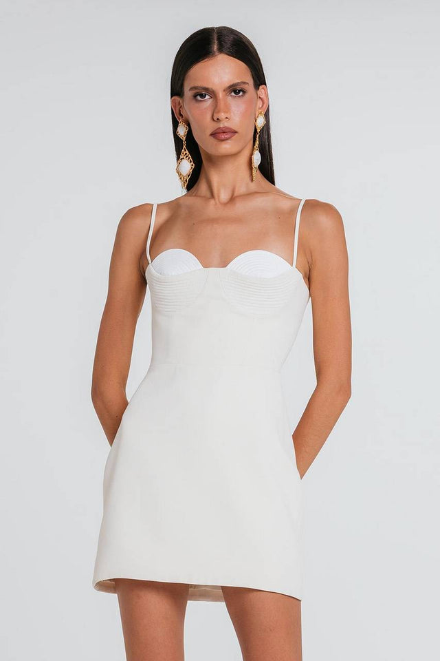 Vestido Corina Bicolor - Marfim/off