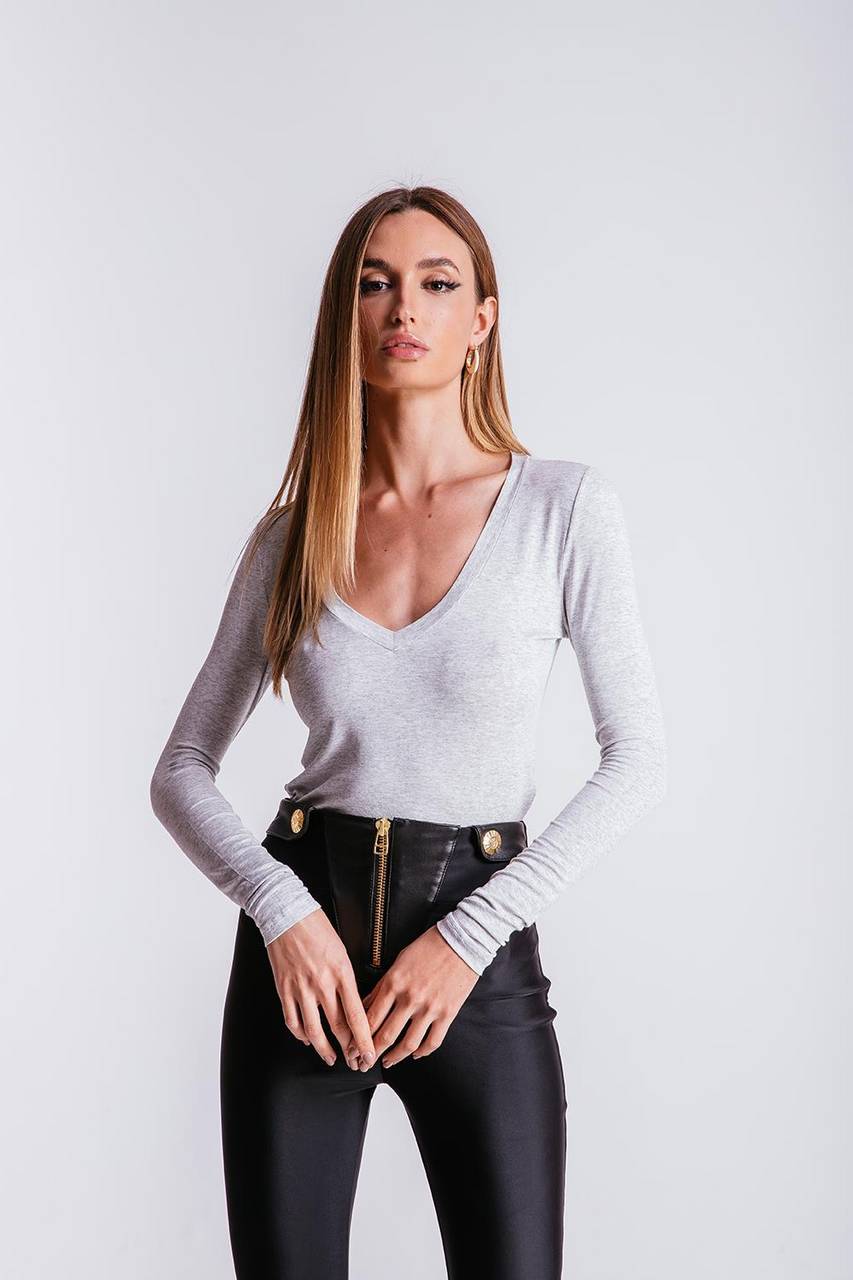 Blusa Longuete Decote V - Mescla