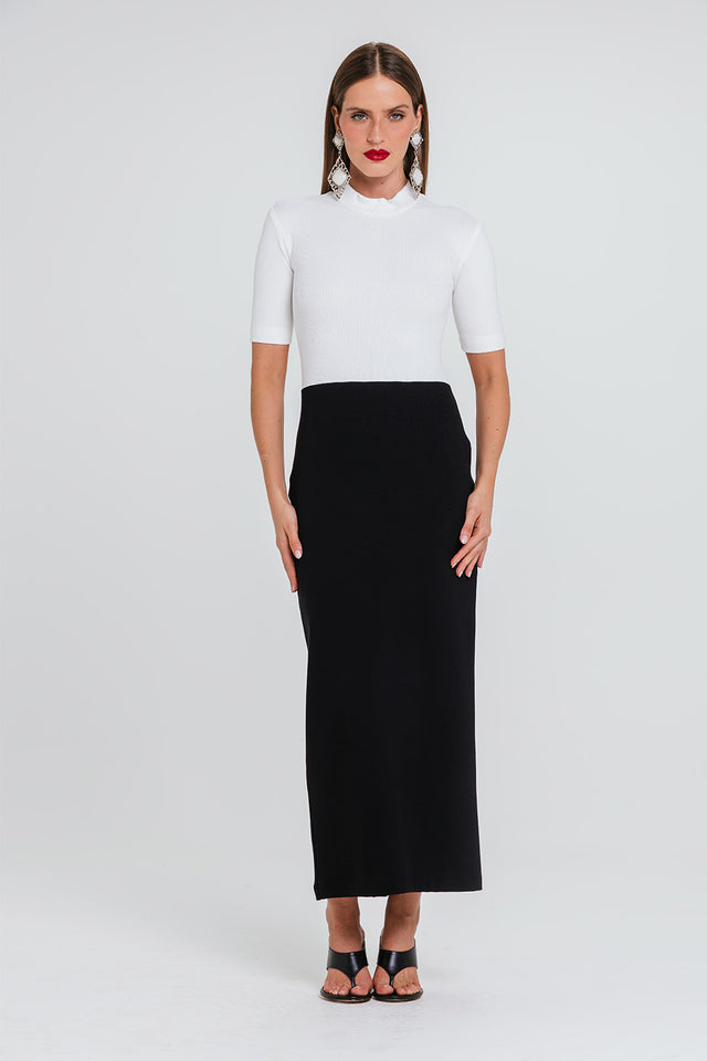 Vestido Marisa - Preto/off