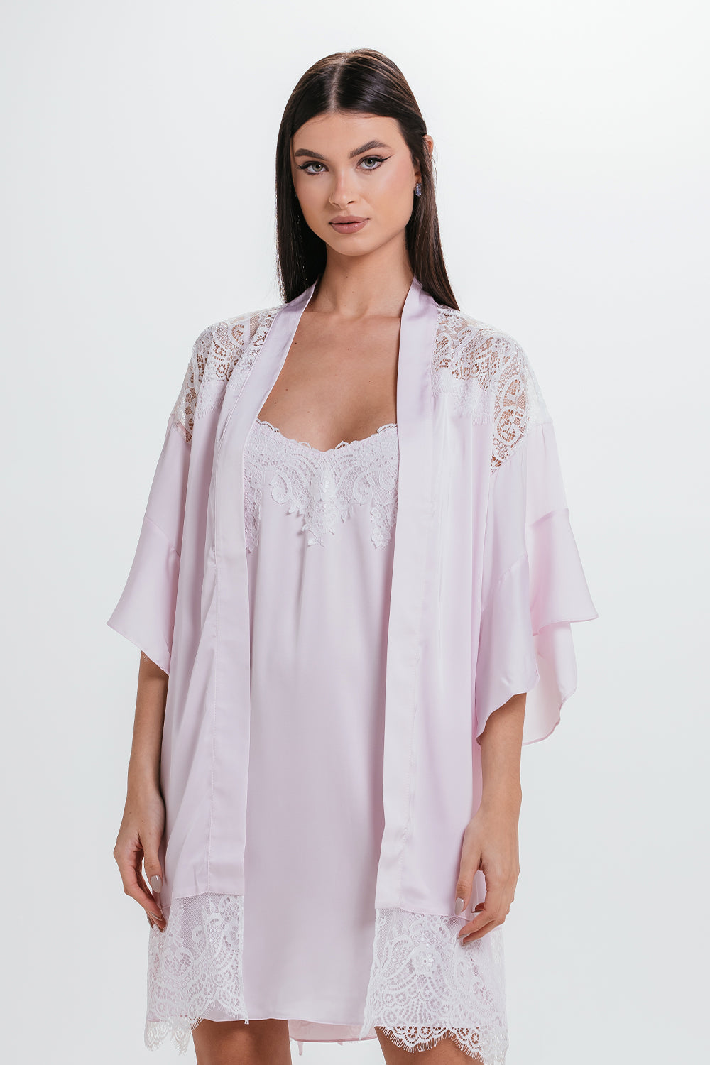 Conjunto Nat - Rosa/branco