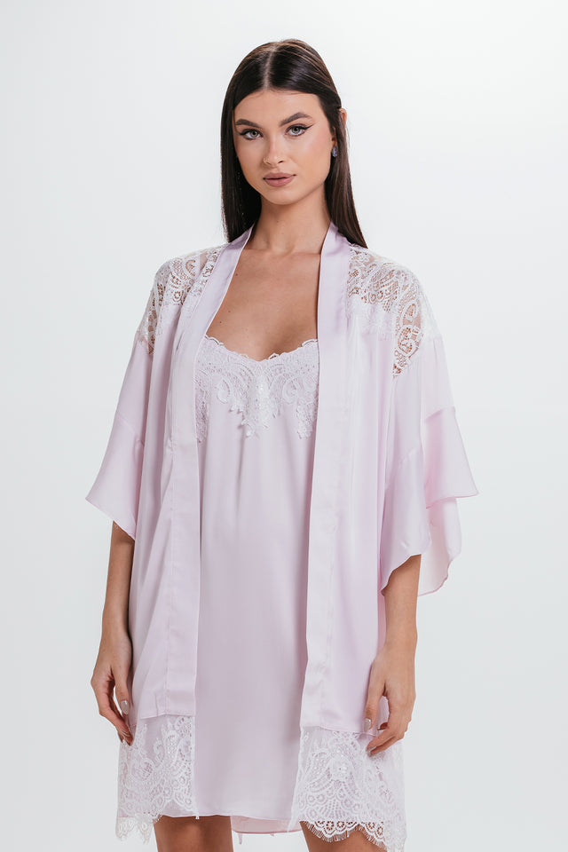 Conjunto Nat - Rosa/branco