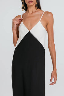 Vestido Endy Bicolor - Preto/marfim
