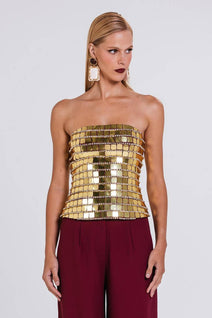 Top Sensy - Dourado / Cabernet