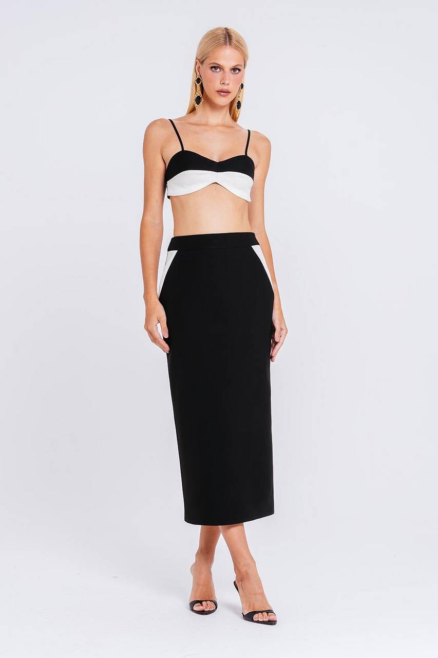 Top Maribel - Preto/marfim