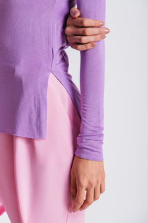 Blusa Longuete Decote V - Lilac