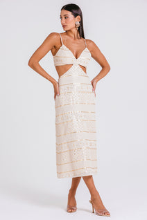 Vestido Laise - Areia