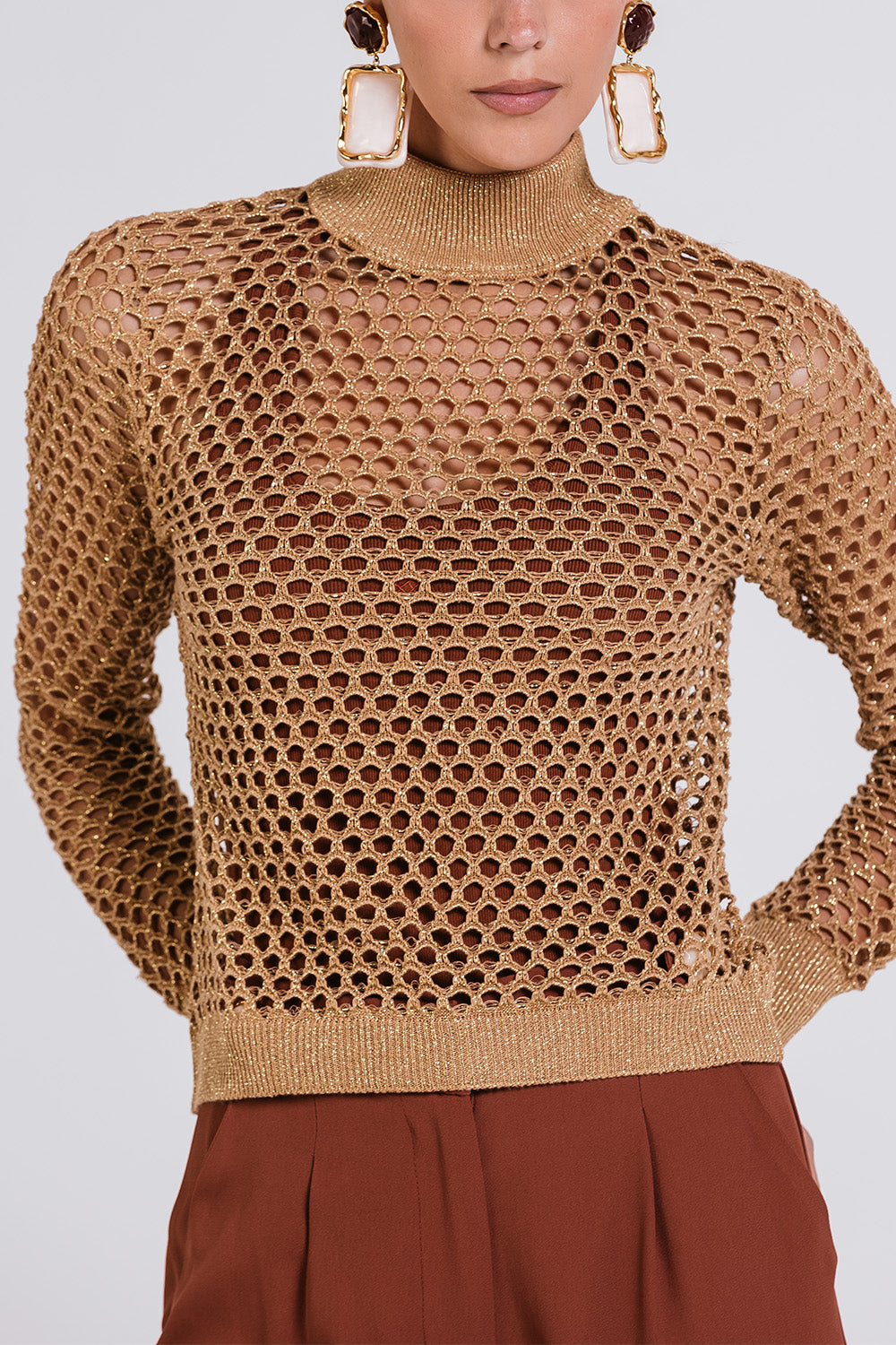 Blusa Pepita - Terracota