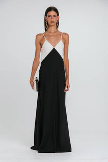 Vestido Endy Bicolor - Preto/marfim