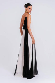 Vestido Sofia - Marfim/preto