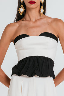 Top Melissa - Marfim/preto